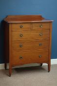 Edwardian mahogany chest with satinwood inlay, two short and three long drawers, W92cm, H112cm,