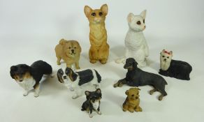 Two cat sculptures and similar dogs (9) Condition Report <a href='//www.