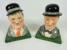 Pair of Royal Doulton Laurel & Hardy book ends,