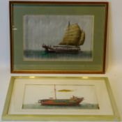 Chinese 50 Oar Boat and Oriental Barge,