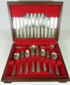 Canteen of silver plate cutlery by George Butler & Co Sheffield England, six place settings,