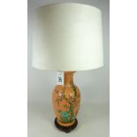 Chinese pottery table lamp, H34.