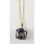 Mystic topaz pendant necklace stamped 375 Condition Report <a href='//www.