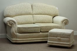 Four piece lounge suite - two seat sofa (177cm), matching manual reclining armchair (W106cm),