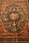 Persian Kashan design blue ground rug carpet/wall hanging,