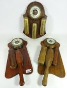 Three hall barometers with brush sets (3) Condition Report <a href='//www.