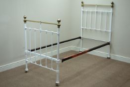 Victorian single 3' wrought metal and brass bedstead Condition Report <a
