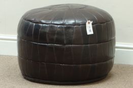 Retro leather brown leather footstool Condition Report <a href='//www.