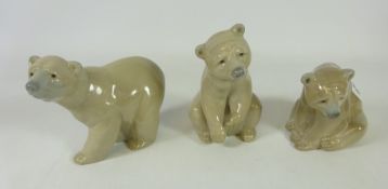 Three Lladro Brown Bears (3) Condition Report <a href='//www.davidduggleby.