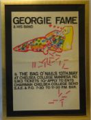 'Georgie Fame & his band' original concert poster at Chelsea college 1967, artwork by Vic Mason,