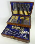 Canteen of silver plated cutlery by John Clarke & Sons,