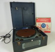 Vintage Pye Gramophone with three 78's (4)