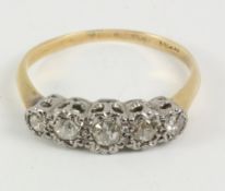 Five stone diamond ring stamped 18ct Condition Report <a href='//www.
