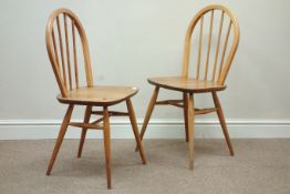 Pair Ercol Windsor light elm stick and hoop back chairs Condition Report <a