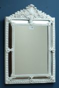 Laura Ashley white finish ornate cushion framed mirror and another mirror Condition