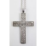 Hallmarked silver cross pendant necklace Condition Report <a href='//www.