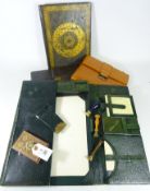 Early 20th Century green leather stationery/ writing case by Finnigans ltd Manchester,