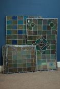 Two rectangular stained glass window panels and two smaller panels Condition Report