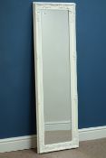 Rectangular wall mirror in cream finish classical swept frame,