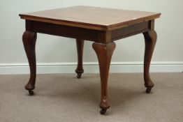 Early 20th century walnut drawer leaf dining table,