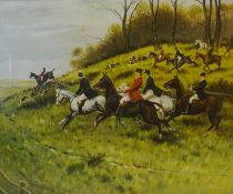 'Full Cry' Fox Hunting Scene, oil on canvas,