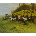 'Full Cry' Fox Hunting Scene, oil on canvas,