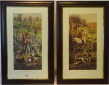 'Going to Cover & Gone Away' pair of Fox Hunting prints 69cm x 38cm (2) Condition Report