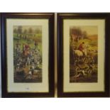 'Going to Cover & Gone Away' pair of Fox Hunting prints 69cm x 38cm (2) Condition Report