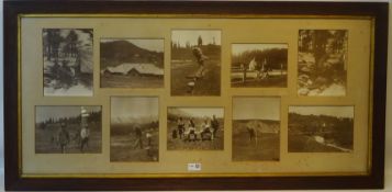 Montage of ten old black & white Golf & other photographs c1910's, probably India/Africa,