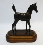 'Elegant' bronze model of a standing foal by Jill McKinney, Ltd. ed.
