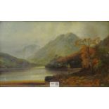 Wild Fowl shooting in a Scottish landscape, oil on board, signed W J Crampton,