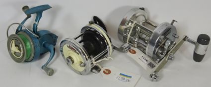 Mitchell 602 & Shakespeare SKP multiplier reel and a K P Morris open face reel,