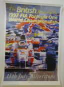 Original British GP 1997 FIA Formula One World Championship poster 89cm x 53cm Condition