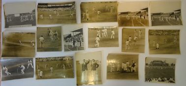 Cricket - Collection of Press photographs of England v Australia 3rd Test Old Trafford July 1934,