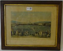 'A Cricket Match Sussex v Kent played at Brighton', coloured lithograph after J Jarvis,
