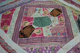 Large Indian throw with beaded and embroidered decoration Condition Report <a