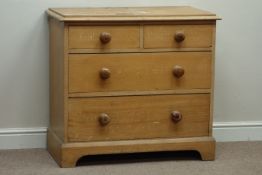 Victorian scumbled pine chest, two short and two long drawers, W91cm, H83cm,