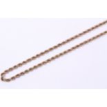 Gold rope twist necklace hallmarked 9ct approx 4.