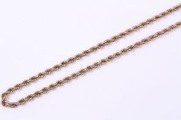 Gold rope twist necklace hallmarked 9ct approx 4.