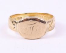 18ct gold signet ring Birmingham 1896 approx 3.