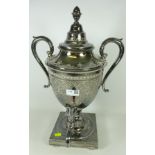 Mid 20th Century twin handled silver plated tea urn,