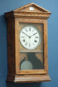 Early 20th century oak clock, dial signed 'Recorders Ltd' architectural case with visible pendulum,