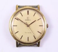 Gentleman's Omega Geneve gold-plated wristwatch (no strap) Condition Report ticking