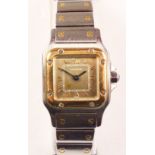 Cartier Santos bi-metal wristwatch circa 1994 boxed with papers Condition Report