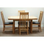 Buford Pippin solid oak extending dining table (90cm x 140cm - 180cmm H74cm),