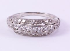 Mid 20th century three band diamond and platinum ring by Granat Bros Condition Report