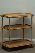 Ercol 'Windsor' light finish three tier trolley, 72cm x 46cm,