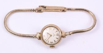 Ladies Cyma Cymaflex 9ct gold wristwatch on snake strap hallmarked Condition Report