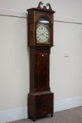Early 19th century mahogany and rosewood banded longcase clock, eight day movement,