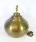 Brushed brass metal table lamp,